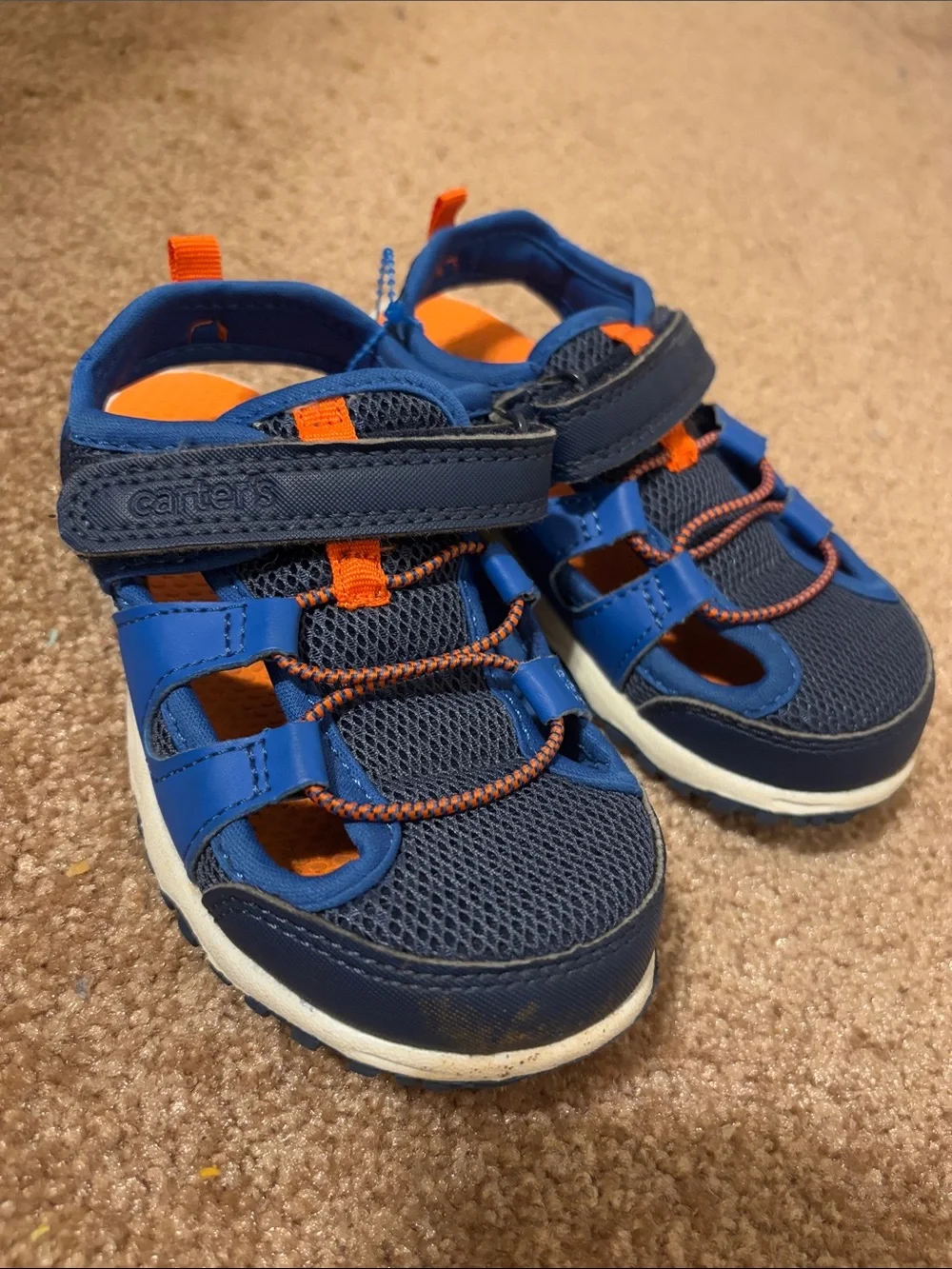 Carter’s Boys Athletic Sandals Navy Orange Size 11 / 11c